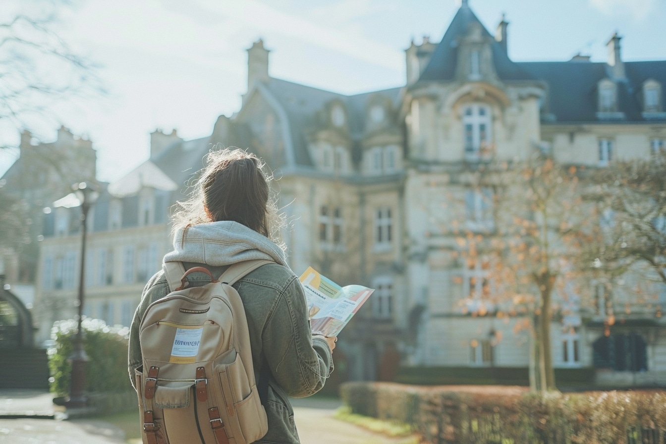 Famille explorant diverses options d'écoles et d'éducation à Clermont-Ferrand pour réussir leur installation