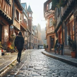 Vue panoramique sur le pittoresque quartier de Clermont-Ferrand, choix idéal pour s'établir.