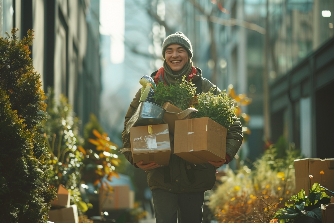 Alt d'image: "Solution innovante de déménagement sans carton à Clermont-Ferrand pour une transition écologique et agile.