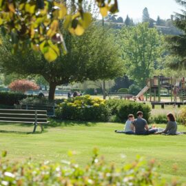 alt="Vue panoramique d'un parc verdoyant à Clermont-Ferrand, illustrant le charme renouvelé des espaces verts dans les quartiers résidentiels.