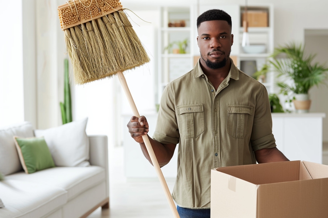 Aide ménagère professionnelle emballant soigneusement des cartons pour faciliter le déménagement à Clermont-Ferrand.