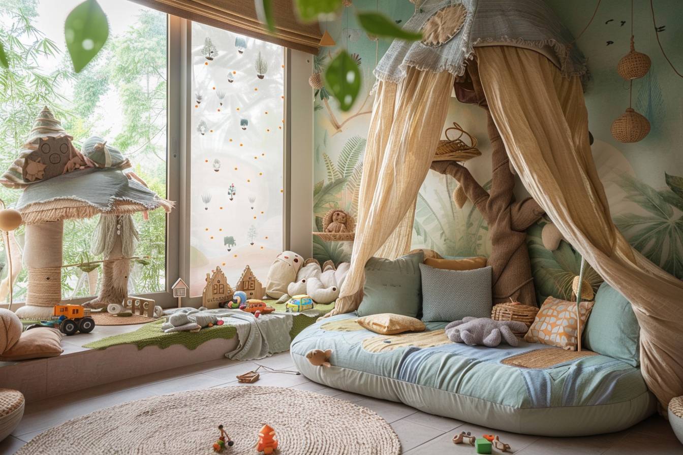 décoration écologique pour chambre d'enfant avec matériaux recyclés